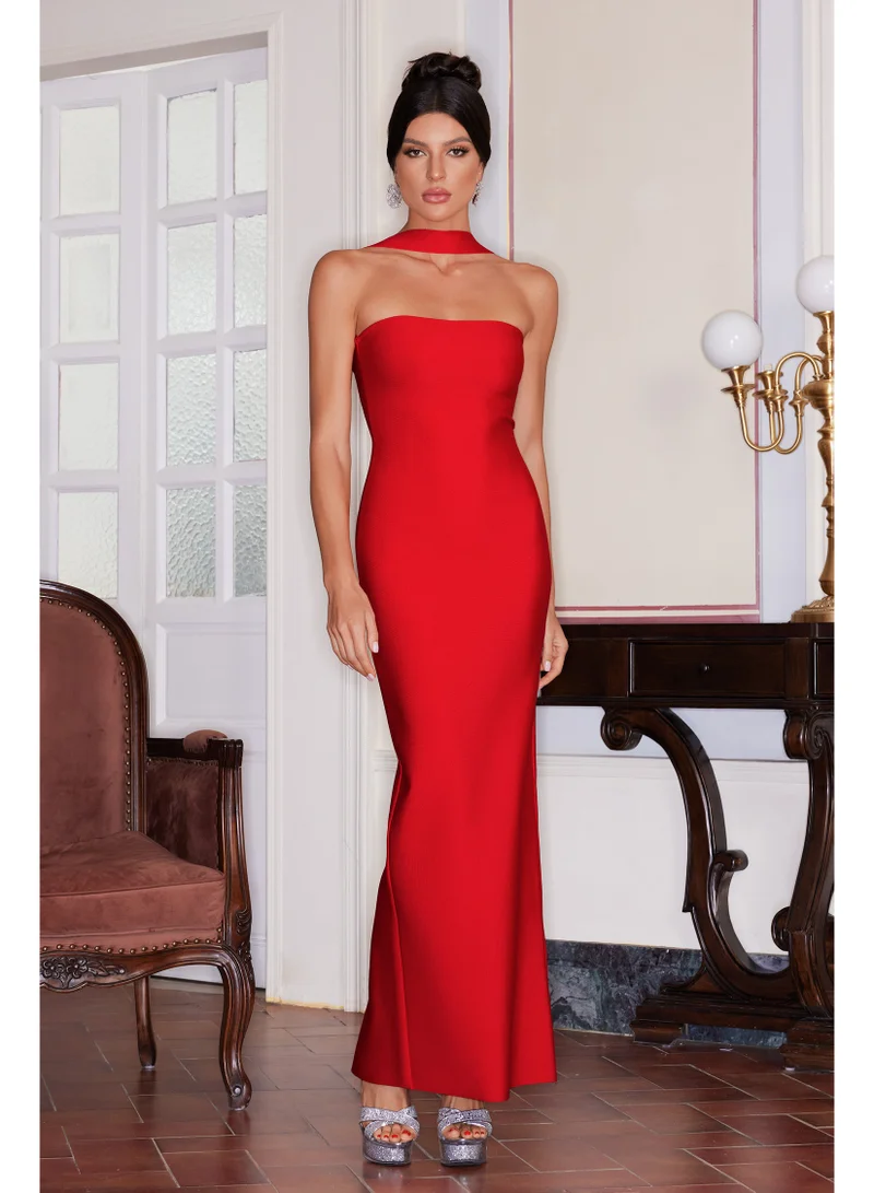 Bella Barnett  Rosee Sleeveless Bandage Midi Dress for Women | Best Price UAE